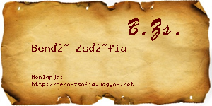 Benő Zsófia névjegykártya