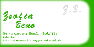 zsofia beno business card